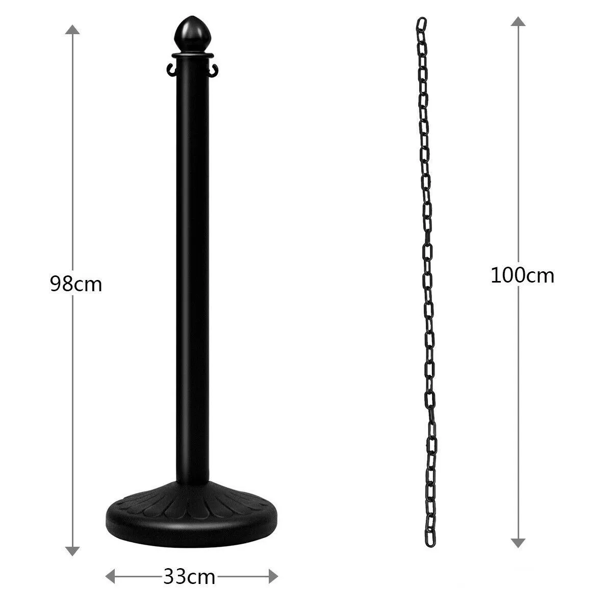 6PCS Stanchions, Queue Safety Barrier, Security Poles