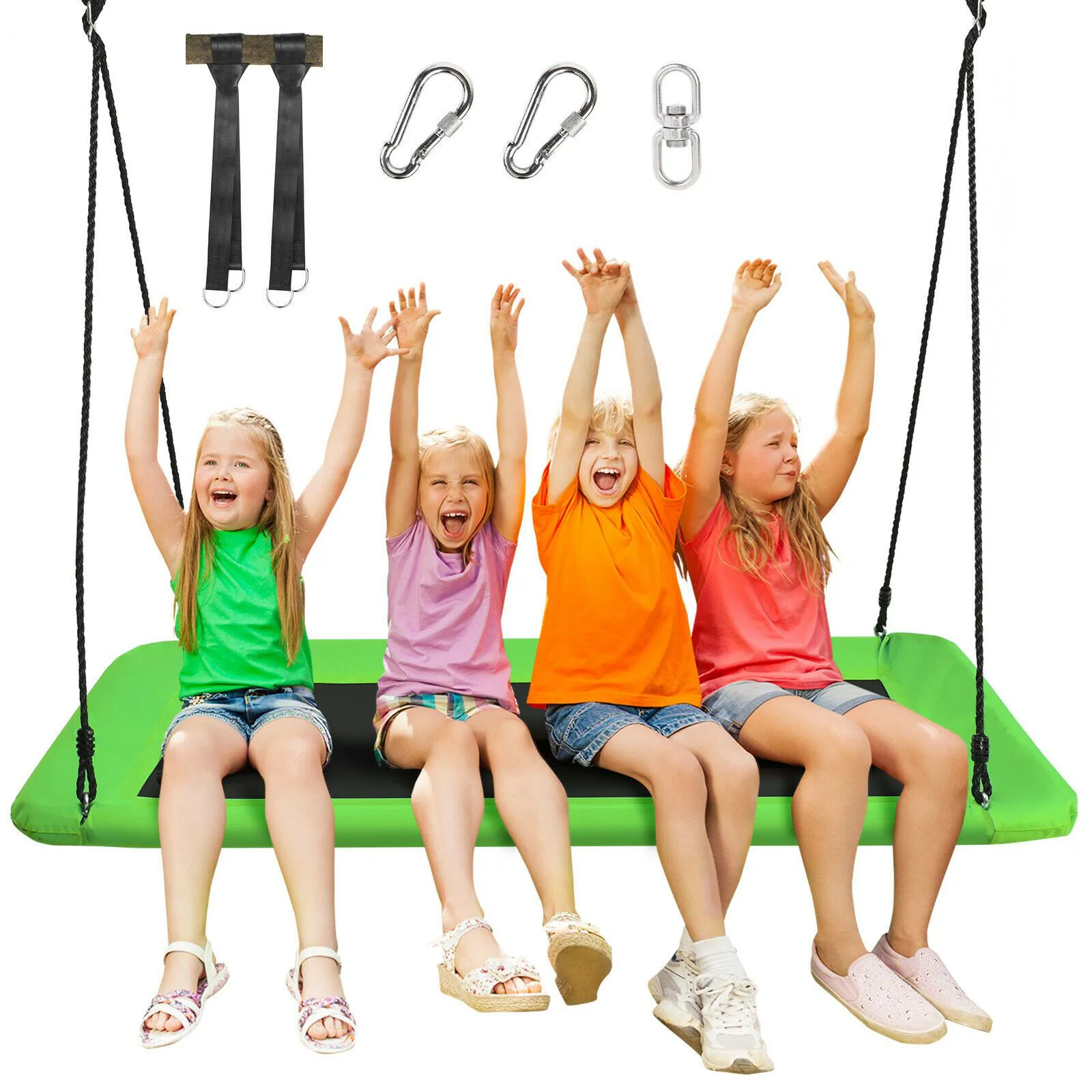 Large Adjustable Height Rectangular Swing Seat